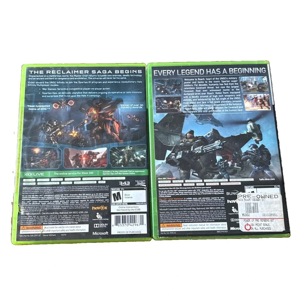 Halo Xbox 360 Bundle Lot Halo Reach & Halo 4 CIB Complete